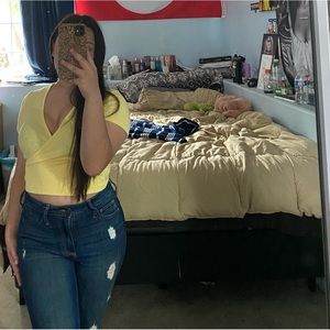 Yellow cropped top